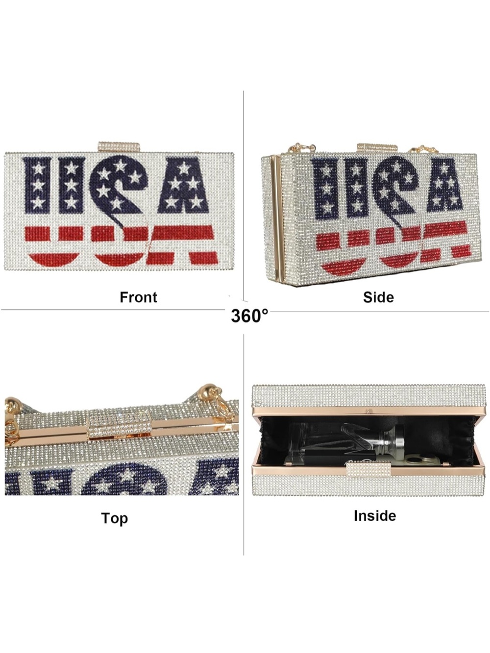 USA Rhinestone Purse - Picture 5 of 8